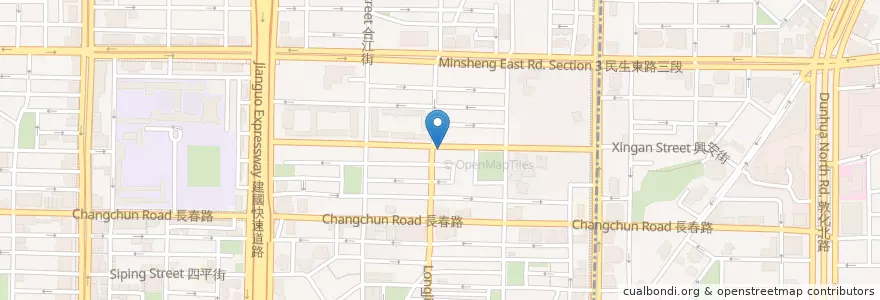 Mapa de ubicacion de 古都叉包油飯 en تایوان, 新北市, تایپه, 中山區.