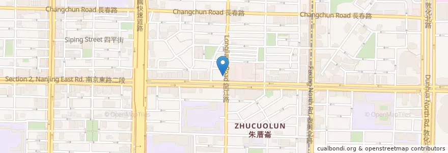 Mapa de ubicacion de 布穀鳥早餐店 en تایوان, 新北市, تایپه, 中山區.