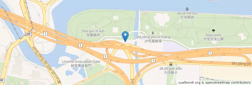 Mapa de ubicacion de 濱江小隊 en Tayvan, 新北市, Taipei, 中山區.