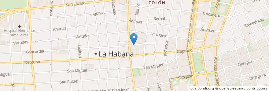 Mapa de ubicacion de Cafe Arcangel en Cuba, La Habana, Centro Habana.
