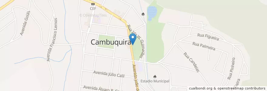 Mapa de ubicacion de Biblioteca Pública en 巴西, 东南部, 米纳斯吉拉斯, Microrregião São Lourenço, Região Geográfica Intermediária De Varginha, Cambuquira.