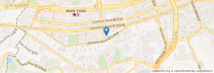 Mapa de ubicacion de 君戶鍋貼大王 en 中国, 广东省, 香港, 香港島, 新界, 灣仔區.