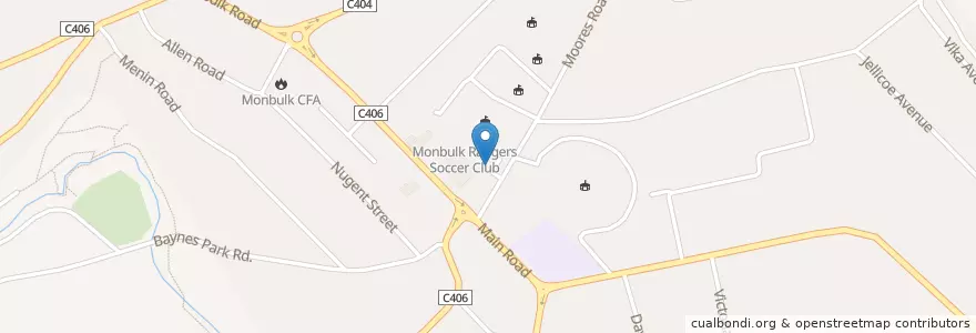 Mapa de ubicacion de Moores Road Medical Centre en Australie, Victoria, Shire Of Yarra Ranges.