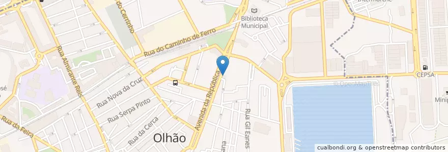 Mapa de ubicacion de Olhão en Portugal, Algarve, Algarve, Faro, Olhão, Olhão.