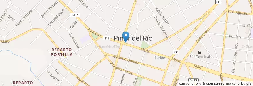 Mapa de ubicacion de Farmacia Camacho en 古巴, Pinar Del Río, Pinar Del Río, Ciudad De Pinar Del Río.