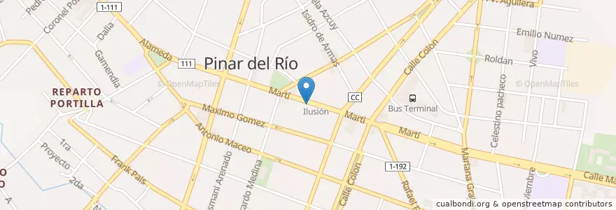 Mapa de ubicacion de Bandec en 쿠바, Pinar Del Río, Pinar Del Río, Ciudad De Pinar Del Río.