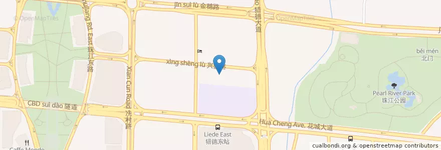 Mapa de ubicacion de maison chinoise en China, Guangdong, Guangzhou, 天河区, 冼村街道.