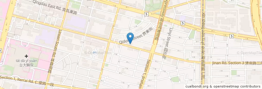 Mapa de ubicacion de 華僑大舞廳 en 타이완, 신베이 시, 타이베이시, 중정 구.