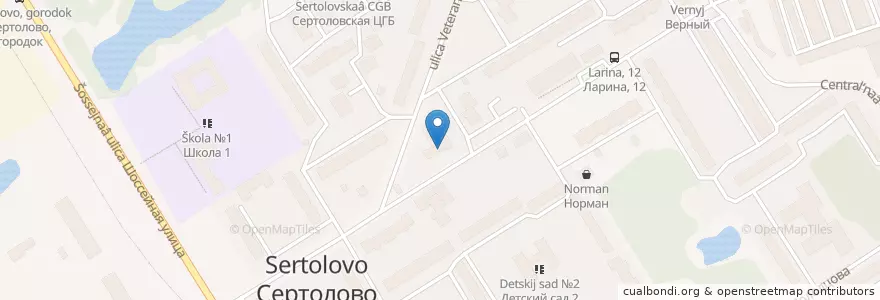 Mapa de ubicacion de Mail en Russia, Northwestern Federal District, Leningrad Oblast, Vsevolozhsky District, Сертоловское Городское Поселение.