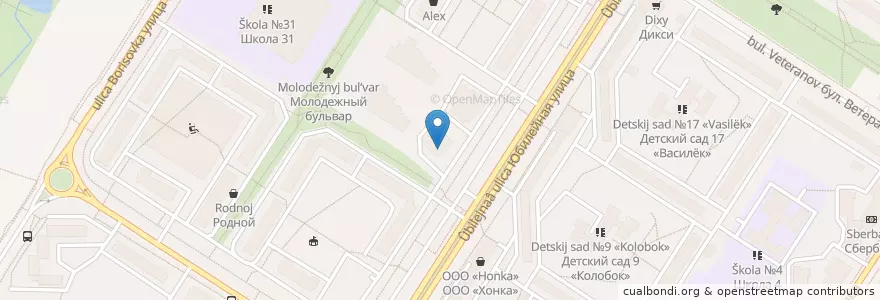 Mapa de ubicacion de Детская поликлиника 2 en 러시아, Центральный Федеральный Округ, Московская Область, Городской Округ Мытищи.