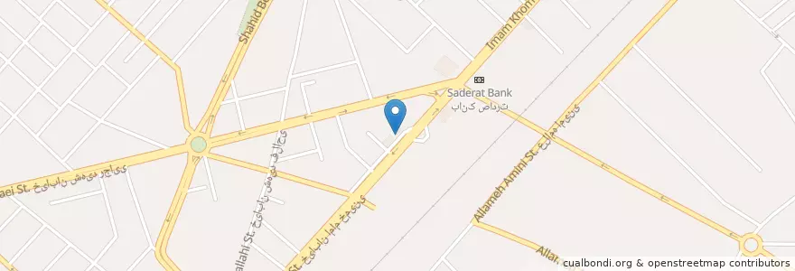 Mapa de ubicacion de بانک قوامین en Iran, استان قزوین, شهرستان تاکستان, بخش مرکزی شهرستان تاکستان, تاکستان.