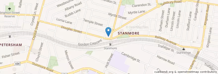 Mapa de ubicacion de Stanmore Pharmacy en Australia, New South Wales, Inner West Council, Sydney.