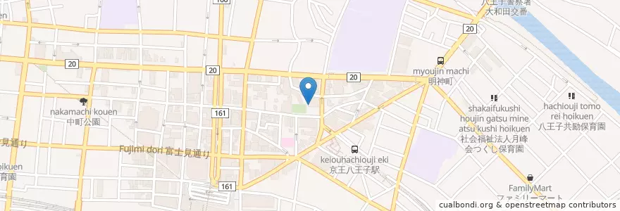 Mapa de ubicacion de 日産レンタカー en 일본, 도쿄도, 八王子市.