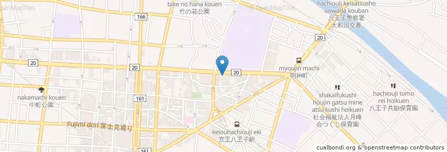 Mapa de ubicacion de 東華飯店 en Japón, Tokio, Hachioji.