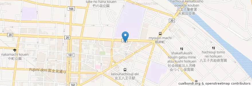 Mapa de ubicacion de 和食堂 穣 en Japão, Tóquio, 八王子市.