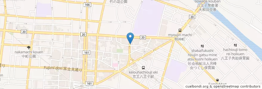 Mapa de ubicacion de 糠信歯科 en Япония, Токио, Хатиодзи.