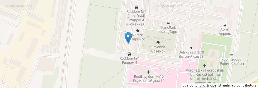 Mapa de ubicacion de Русский Аппетит en Rusland, Centraal Federaal District, Oblast Voronezj, Городской Округ Воронеж.