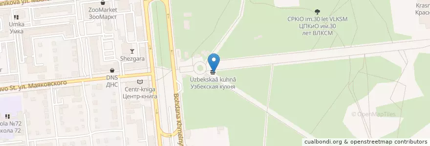 Mapa de ubicacion de Узбекская кухня en Russie, District Fédéral Sibérien, Oblast D'Omsk, Омский Район, Городской Округ Омск.