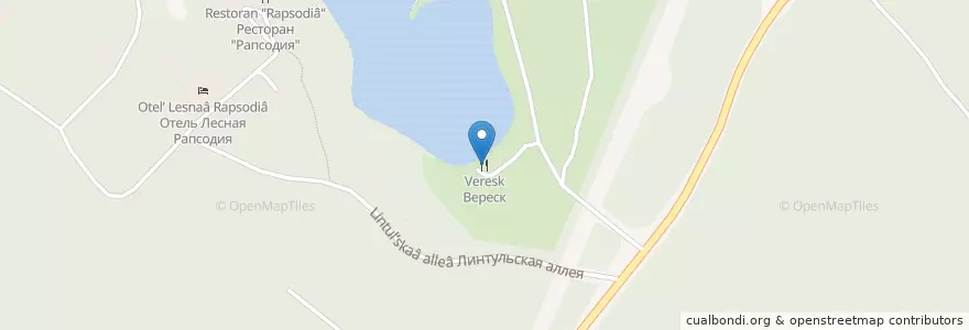 Mapa de ubicacion de Вереск en Rusland, Северо-Западный Федеральный Округ, Oblast Leningrad, Выборгский Район, Первомайское Сельское Поселение.