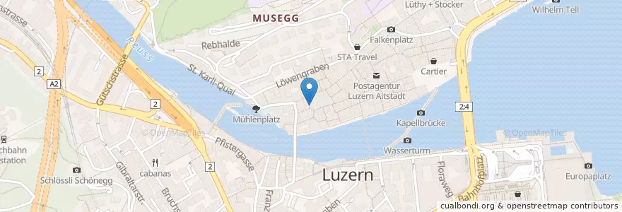 Mapa de ubicacion de Take Away en Switzerland, Luzern, Lucerne.