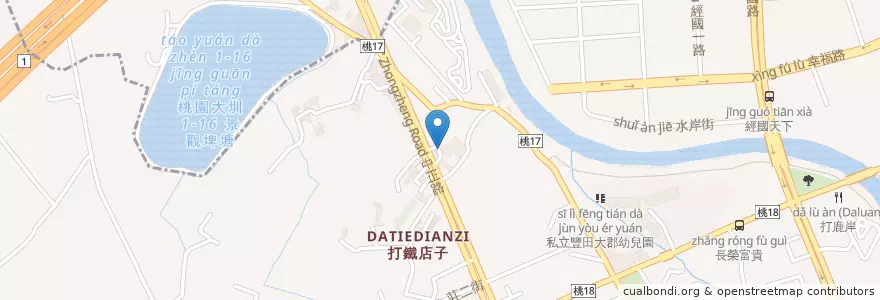 Mapa de ubicacion de 台灣中油 en 臺灣, 桃園市, 桃園區.