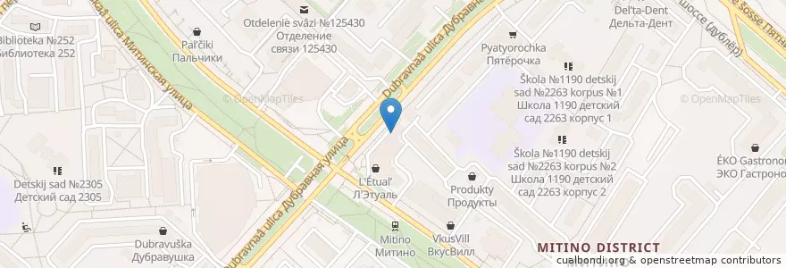 Mapa de ubicacion de Русский Стандарт en Rússia, Distrito Federal Central, Москва, Северо-Западный Административный Округ, Район Митино.