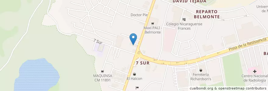 Mapa de ubicacion de Foto 7 Sur en نیکاراگوئه, Departamento De Managua, Managua (Municipio).