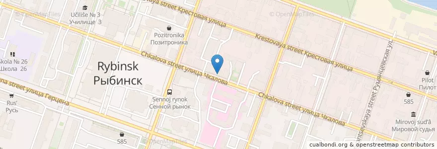 Mapa de ubicacion de Тепло en Russie, District Fédéral Central, Oblast De Iaroslavl, Рыбинский Район, Городской Округ Рыбинск.