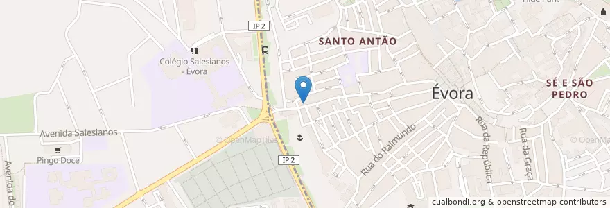 Mapa de ubicacion de Restaurante Migas en Portugal, Alentejo, Alentejo Central, Évora, Évora, Malagueira E Horta Das Figueiras.