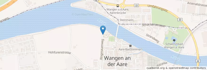 Mapa de ubicacion de Kinderbrunnen en Schweiz/Suisse/Svizzera/Svizra, Bern/Berne, Verwaltungsregion Emmental-Oberaargau, Verwaltungskreis Oberaargau, Wangen An Der Aare, Wiedlisbach.