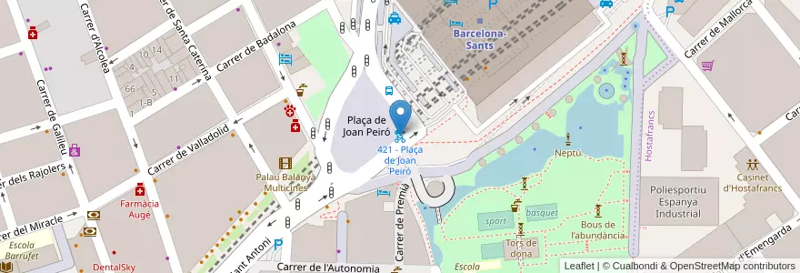 Mapa de ubicacion de 421 - Plaça de Joan Peiró en اسپانیا, Catalunya, Barcelona, Barcelonès, Barcelona.
