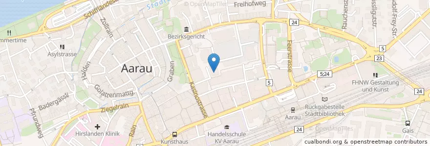 Mapa de ubicacion de Bar im Stall en Svizzera, Argovia, Bezirk Aarau, Aarau.