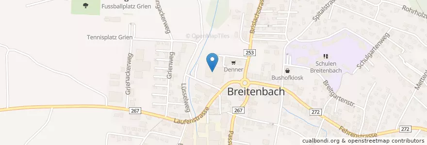 Mapa de ubicacion de Bibliothek Breitenbach en Svizzera, Soletta, Amtei Dorneck-Thierstein, Bezirk Thierstein, Breitenbach.