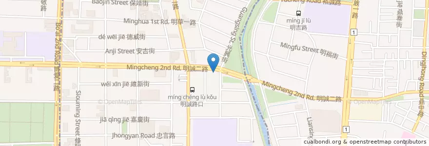 Mapa de ubicacion de 卡啡那明誠店 en تايوان, كاوهسيونغ, 三民區, 左營區.