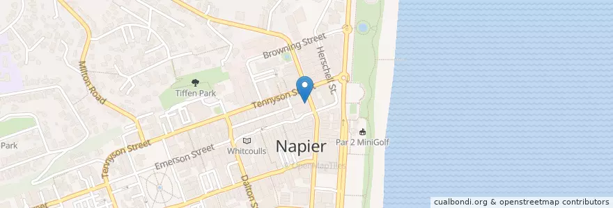 Mapa de ubicacion de Aladdin Turkish Taste en New Zealand, Hawke's Bay, Napier City.