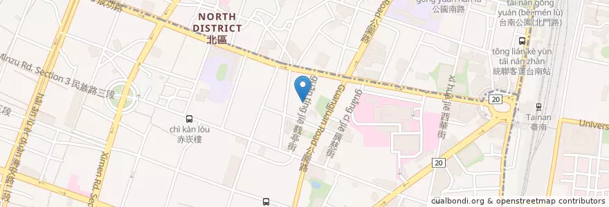 Mapa de ubicacion de Kokoni green en تايوان, تاينان, 中西區.