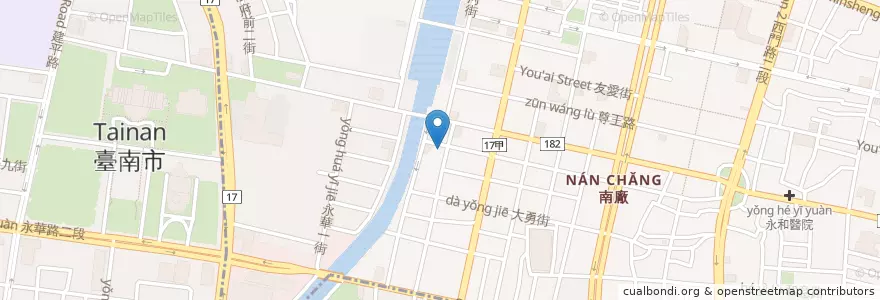 Mapa de ubicacion de 泰式幽靈串燒 en Taiwan, Tainan, 中西區.