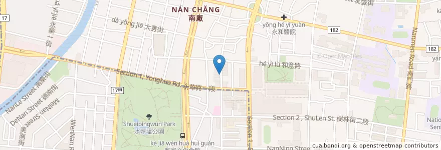 Mapa de ubicacion de 壽奶販賣機 en Тайвань, Тайнань, 中西區.