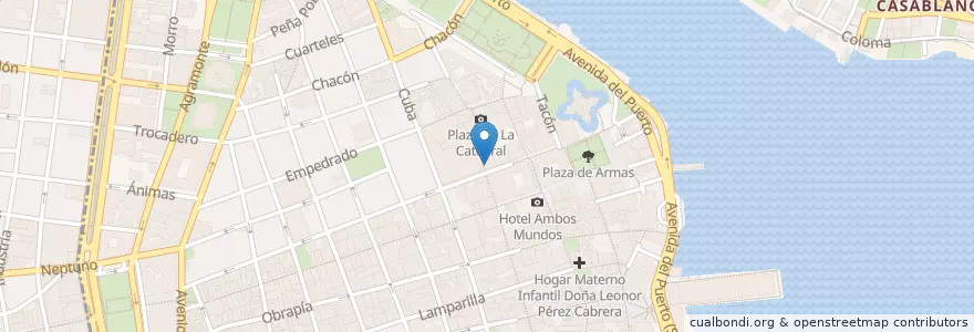 Mapa de ubicacion de El Bosquecito en Küba, La Habana, La Habana Vieja.