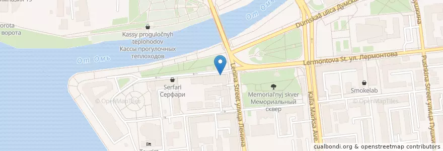Mapa de ubicacion de Лапшичная с маленьким цветком в большом окне en Russland, Föderationskreis Sibirien, Oblast Omsk, Омский Район, Городской Округ Омск.