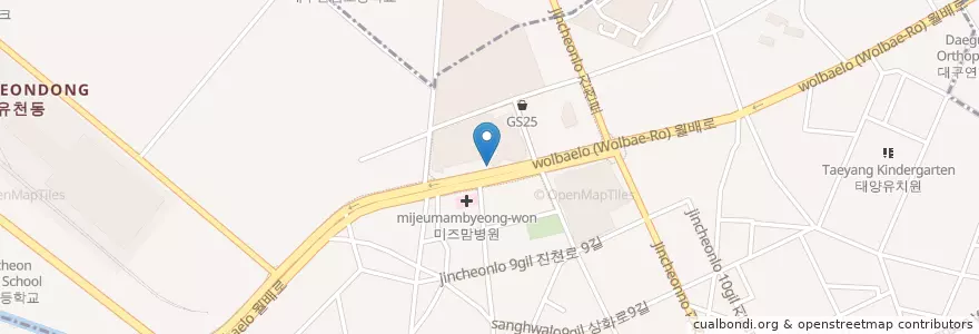 Mapa de ubicacion de 맥도날드 en کره جنوبی, دائجو, 달서구, 진천동.