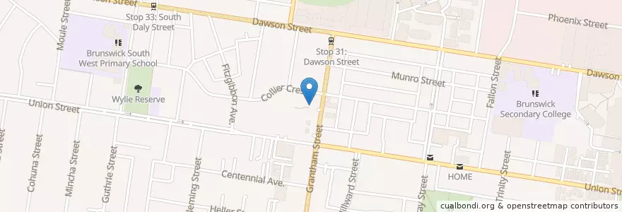 Mapa de ubicacion de Super Rooster en Australië, Victoria, City Of Moreland.