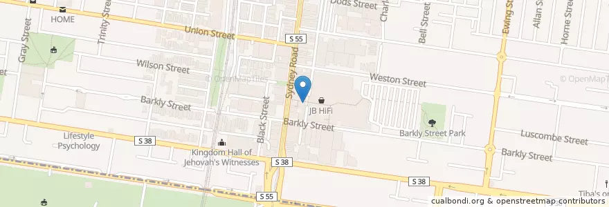 Mapa de ubicacion de Zambrero en Australien, Victoria, City Of Moreland.