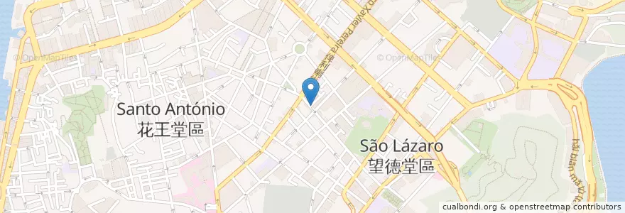 Mapa de ubicacion de 一哥炸雞翼 en China, Macao, Provincia De Cantón, 珠海市, Macao, 香洲区, 花王堂區 Santo António.