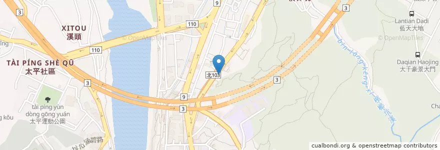 Mapa de ubicacion de 富山複合料理 en Taiwan, Neu-Taipeh, Xindian.