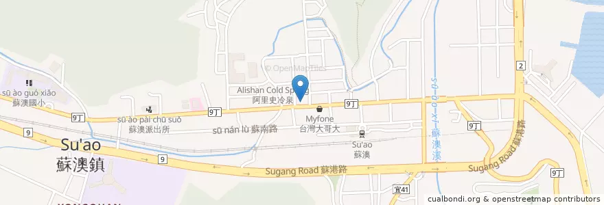 Mapa de ubicacion de 南陽藥局 en Taiwan, 臺灣省, 宜蘭縣, 蘇澳鎮.