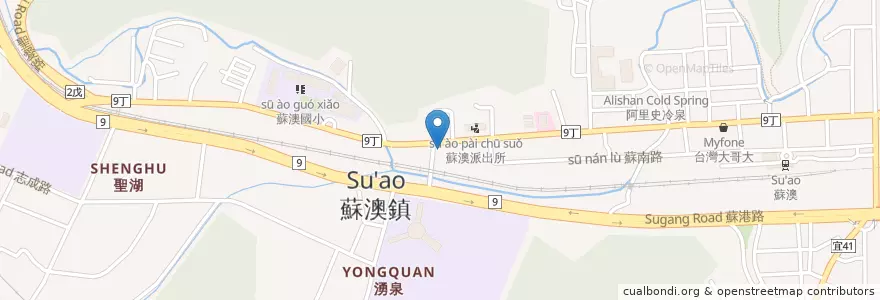 Mapa de ubicacion de 蘇澳郵局 en Taiwan, 臺灣省, 宜蘭縣, 蘇澳鎮.