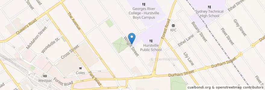Mapa de ubicacion de Hurstville Seventh-day Adventist Church en أستراليا, نيوساوث ويلز, Georges River Council, Sydney.