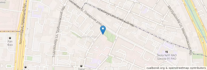Mapa de ubicacion de NPS en Rusland, Centraal Federaal District, Moskou, Центральный Административный Округ, Район Арбат, Пресненский Район.