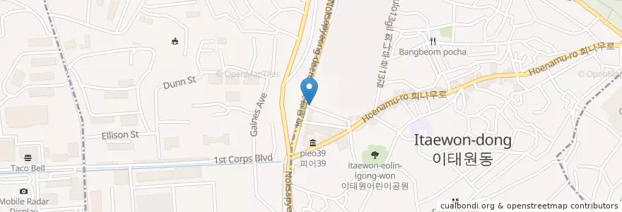 Mapa de ubicacion de Magpie Basement en Südkorea, Seoul, 용산구, 용산2가동.